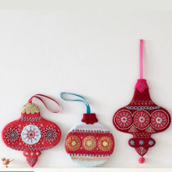 Three Flat Baubles Nancy Nicholson