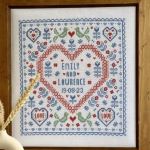 Blue Folk Wedding Sampler