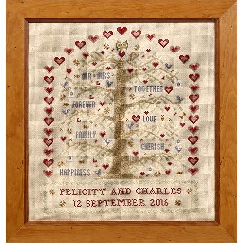 Heart and Tree Wedding Sampler