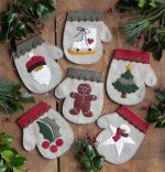 Rachels of Greenfield Charcoal Mittens  6 Christmas ornaments