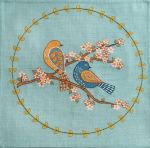 Corinne Lapierre Birds and Blossoms Printed Linen Embroidery Hoop Kit