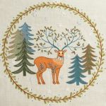 Corinne Lapierre King of the Woods Printed Linen Embroidery Hoop Kit