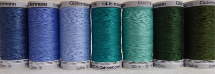 Gutermann Cotton 30 300m blue to green