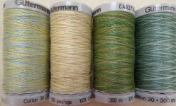Gutermann Variegated Cotton 30 300m green to olive