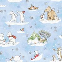 Clothworks Snowtime Toile Pale Blue  y4550 29